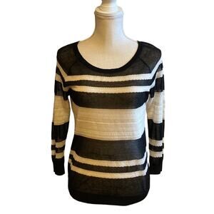 LOFT Lou & Grey Black & Cream Sweater Size S
